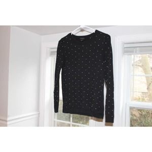 ann taylor polka dot black and white sweater